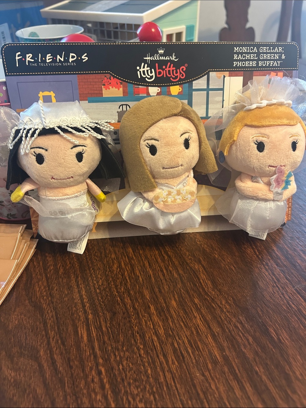 Hallmark Itty Bittys Friends Monica Rachel Phoebe Plush Set - White Dresses